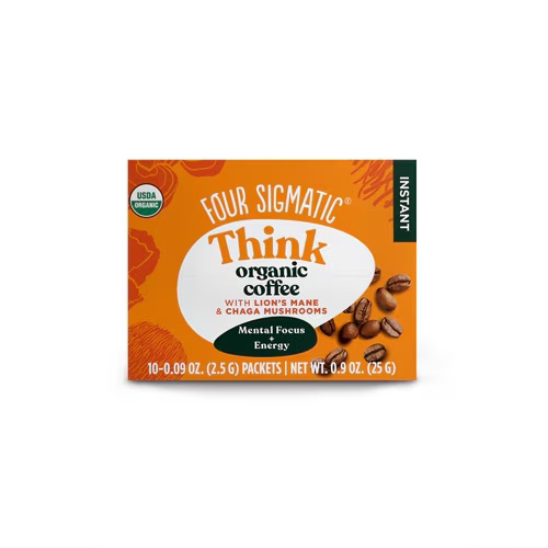 Think Organic Instant Coffee with Lion's Mane & Chaga Mushrooms -- 10 Packets