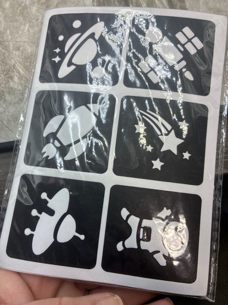 Condition photo showing New/Like New for YMJDO Temporary Tattoo Stencils, Glitter Tattoo Templates for Face Body Art Tattooing, 16 Sheets 180