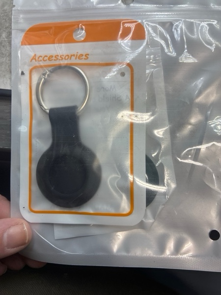 Condition photo showing New/Like New for Linsaner [2 Pack] Compatible with AirTag Case Keychain for Air Tag Holder Silicone for AirTags Key Ring Cases Tags Chain for Apple for AirTag GPS Item Finders Accessories?Black Green Regular C1-Black/Dark Green