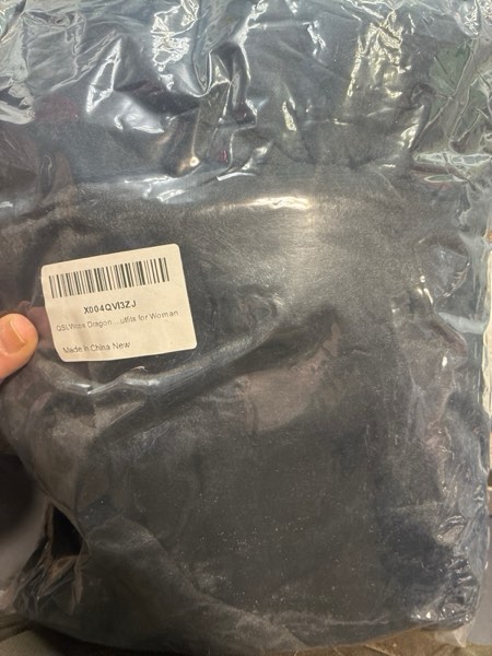Condition photo showing New/Like New for QSLWcos Dragon Onesie Adult Pajamas Costume — Black Anime Jumpsuit Plush PJS, Halloween Animal Flannel Cosplay Outfits for Woman