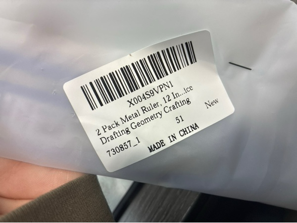 Condition photo showing New/Like New for 2-Pack Metal Ruler (12-Inch) — Drafting Geometry Crafting