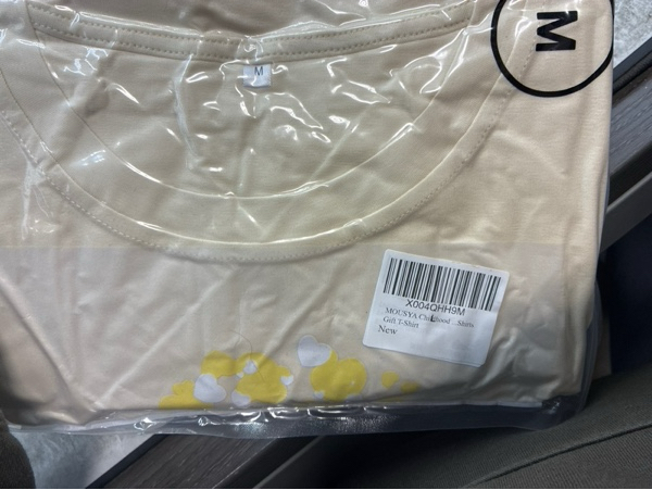 Condition photo showing New/Like New for MOUSYA Childhood Cancer Awareness T-Shirt — Gold Ribbon Pediatric Cancer Shirt Gift T-Shirt (Medium, Apricot)