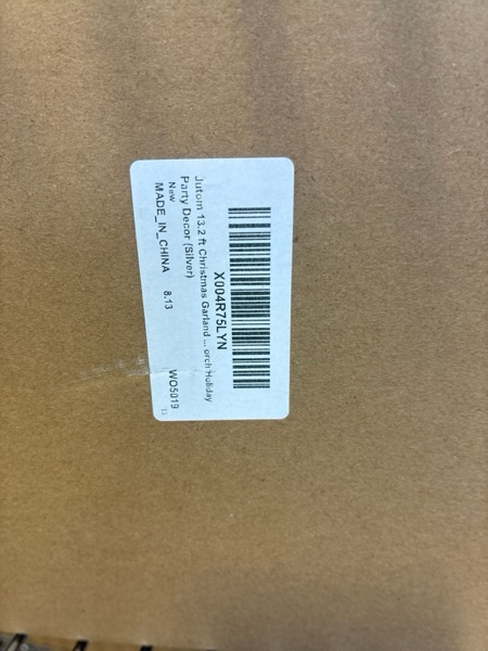 Condition photo showing New/Like New for Jutom 13.2 ft Valentine's Garlands with 16.4 ft LED Lights Artificial Garland Romantic Pine Valentine Garland Decoration for Stairs Fireplace Mantel Front Door Porch Holiday Party(Black)