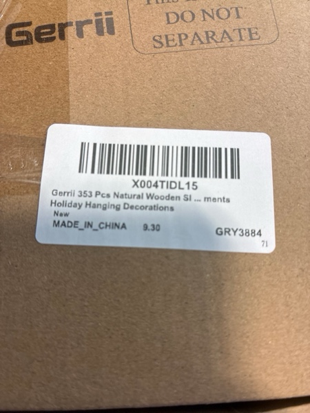 Condition photo showing New/Like New for Gerrii 120 Pcs Natural Wooden Slices 2-4 Inch Wooden Christmas Ornament Embellishments Craft with Bows Beads Bells DIY Creative Handmade for Christmas Ornaments Holiday Hanging Decorations