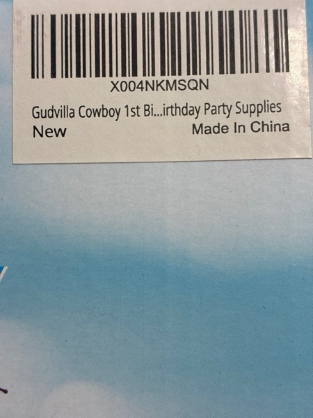 Condition photo showing New/Like New for My First Rodeo Decorations Boy, 1st First Rodeo Birthday Plates Serves 16, 1st Birthday Decorations Boy, One Year Old 1 Year Old Western Cowboy Party Decor Cowboy 1st Birthday