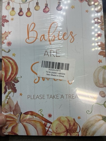 Condition photo showing New/Like New for Babies are Sweet Dessert Bar Sign Fall Pumpkin Party Decorations, 5.6 x 7.8 In Wedding Signs for Reception, Little Pumpkin Baby Shower Decorations, Thanksgiving Table Decor for Birthday Bridal Shower