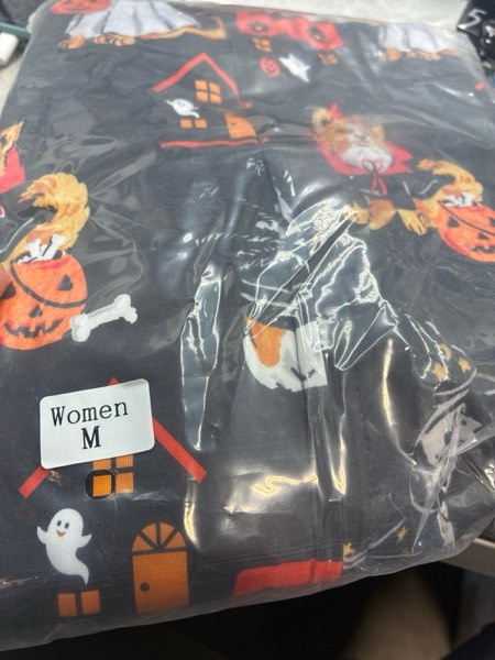 Condition photo showing New/Like New for YEAXLUD Family Matching Halloween Pajamas Adult Onesie Couples Men Pjs Women's Novelty One-piece Sleepwear Women Medium Pet Cats Dogs