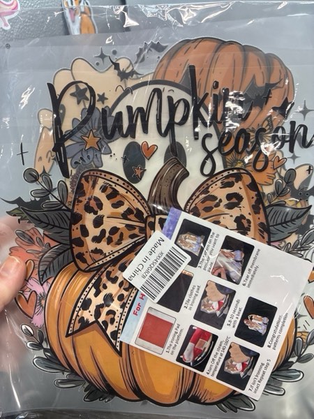 Condition photo showing New/Like New for Halloween Iron on Transfers Pumpkin Bow Iron on Patches 3 Sheets Fall Floral Heat Transfer Vinyl Designs Cute Ghost with Flower Iron on Decal for Hat Women&Men T-Shirt Pillow Canvas Bag DIY Decor S1