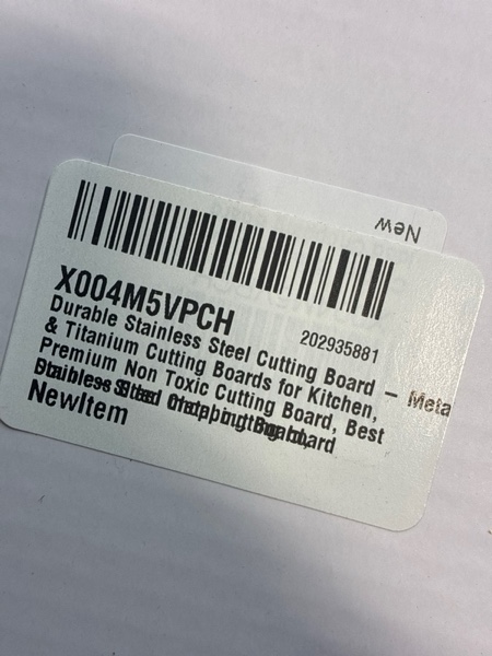 Condition photo showing New/Like New for Durable Stainless Steel Cutting Board – Easy-to-Clean Titanium Cutting Boards for Kitchen, Food-Safe Stainless Steel, Double-Sided Metal Cutting Board, Large 16"×11"