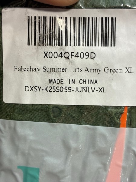 Condition photo showing New/Like New for Falechay Womens Summer Tops V-Neck Short Sleeve Shirts Dressy Casual Babydoll Blouses Embroidered Eyelet Flowy Boho Clothing Army Green X-Large