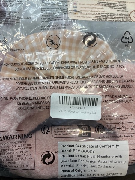 Condition photo showing New/Like New for B2M GOODS Bear Ear Wash Face Headband, Soft Fluffy Makeup Hair Band for Women Girls, Cute Elastic Spa Hair Wrap for Bath, Shower, Skincare, and Beauty Routine (pink)