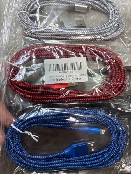 Condition photo showing New/Like New for iPhone Charger Cord 3Pack 10FT Apple MFi Certified Nylon Braided Fast Charging Lightning Cable Compatible with iPhone 14/13/12/11 Pro/11/XS MAX/XR and More