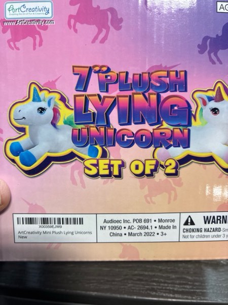 Condition photo showing New/Like New for ArtCreativity Mini Plush Unicorn Stuffed Animals, 7 Inch Set of 2, Soft and Cuddly Unicorn Toys for Girls and Boys, Cute Home, Bedroom, and Nursery Decor, Princess Gifts for Kids,