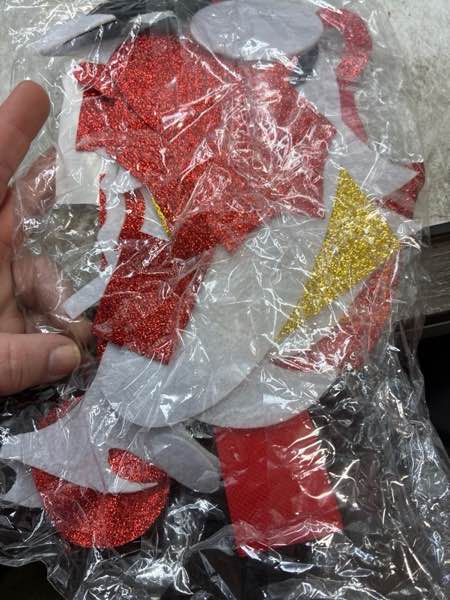 Condition photo showing New/Like New for Cute Snowman Christmas Decorations - Removable Felt Glitters Wall Decals for Xmas Refrigerator Door Wall Window Decor