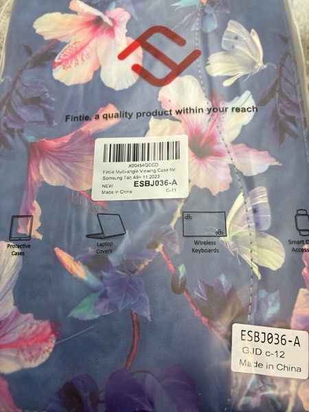 Condition photo showing New/Like New for Fintie Case for Samsung Galaxy Tab A11+ Plus 11 Inch 2025/ A9+ Plus 2023, Multi-Angle Viewing Smart Stand Back Cover with Pocket Auto Wake/Sleep, Blooming Hibiscus