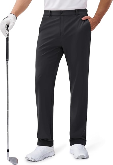 MAGCOMSEN Men's Golf Pants Classic Fit - 30"/32"/34" Stretch Water Resistant Quick Dry Flat Front Dress Pants with 5 Pockets
