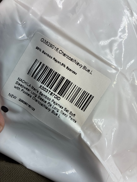 Condition photo showing New/Like New for NACHILA Pajamas for Men-Viscose Made from Bamboo, Soft Sleepwear Long Sleeve Pajama Sets with Sleep Pants