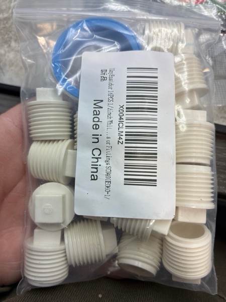 Condition photo showing New/Like New for 16PCS 1/2inch White PVC Male Thread Pipe End Cap Plug Adapter PVC Fittings 1/2" Fitting Fit for 0.5inch Pipes or Fittings SCH40 HE060-1/2 0.5 Inch