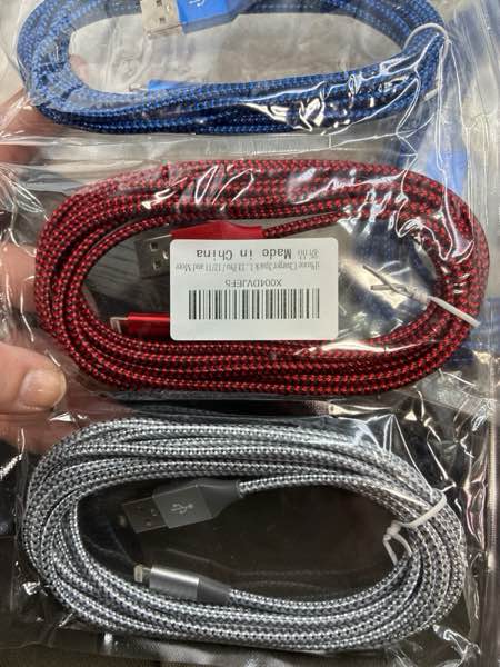 Condition photo showing New/Like New for iPhone Charger Cord 3Pack 10FT Apple MFi Certified Nylon Braided Fast Charging Lightning Cable Compatible with iPhone 14/13/12/11 Pro/11/XS MAX/XR and More