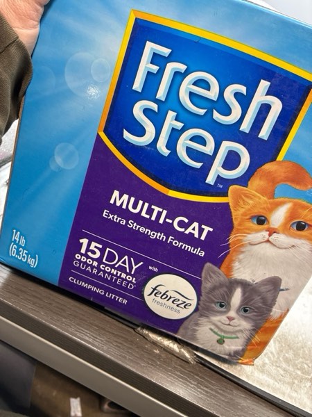Condition photo showing New/Like New for Fresh Step Clumping Cat Litter, Multi-Cat, Long Lasting Odor Control Kitty Litter with Activated Charcoal, Low Dust Formula, 14 lb