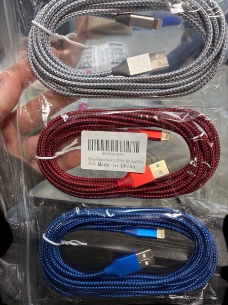 Condition photo showing New/Like New for iPhone Charger Cord 3Pack 10FT Apple MFi Certified Nylon Braided Fast Charging Lightning Cable Compatible with iPhone 14/13/12/11 Pro/11/XS MAX/XR and More
