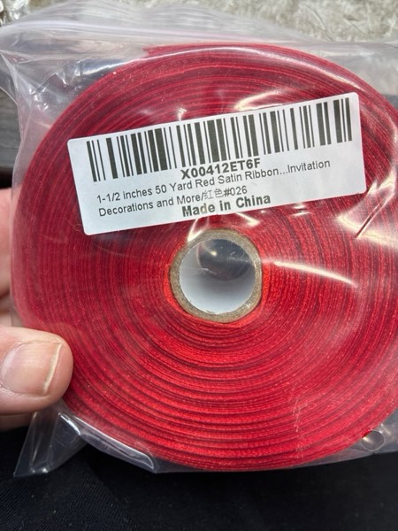 Condition photo showing New/Like New for 1-1/2 inches 50 Yard Red Satin Ribbon for Gift Wrapping, Wedding, Crafts, Christmas,Easter, Floral, Hair, Invitation Decorations and More Red 1-1/2 inches