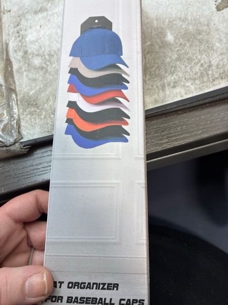 Condition photo showing New/Like New for Hat Organizer for Baseball Caps,Hat Rack for Wall, Compact Hat Storage Display Holder,Hold Up to 10 Hats,Hat Hanger Strong Adhesive/Wall Drilled for Door,Bedroom,Closet 1 Pack Gery Black