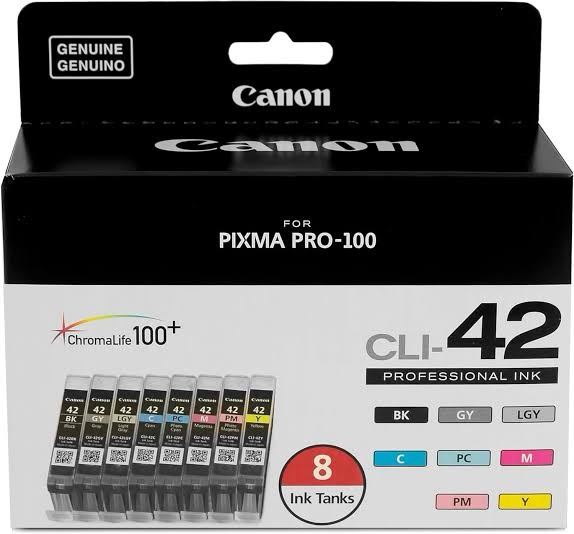 Canon CLI-42 Genuine Eight Color Pack, Compatible with PIXMA PRO-100 Printers