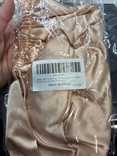 Condition photo showing New/Like New for Satin Bonnet Silk Bonnet Hair Bonnet for Sleeping-Slouchy Beanie Hat Satin Sleep Cap for Women's Natural & Curly Hair(Champagne)