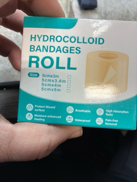 Condition photo showing New/Like New for Hydrocolloid Roll for Wound Care - Extra Large Cut-to-Size Medical-Grade Hydrocolloid Patch Bandages with Self-Adhesive, Ultra Absorbent or Burn, Blister, Acne Care, Sterile & Waterproof (2IN*16.5FT)