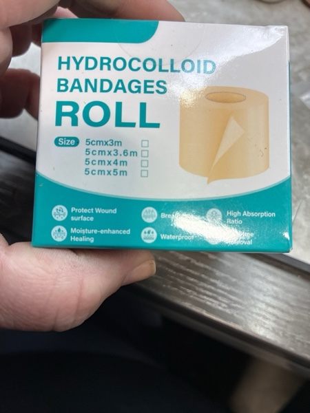 Condition photo showing New/Like New for Hydrocolloid Roll for Wound Care - Extra Large Cut-to-Size Medical-Grade Hydrocolloid Patch Bandages with Self-Adhesive, Ultra Absorbent or Burn, Blister, Acne Care, Sterile & Waterproof (2IN*16.5FT)