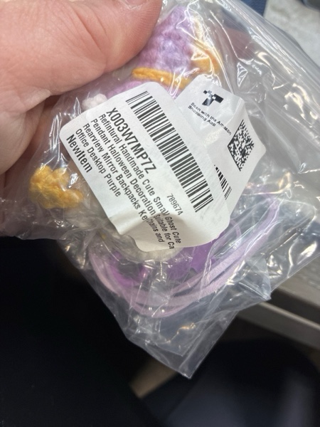 Condition photo showing New/Like New for Refintural Handmade Cute Small Ghost Cute Pendant Halloween Decoration Suitable for Car Rearview Mirror Backpacks Key Chains and Office Desktop?Purple? Ghost-purple