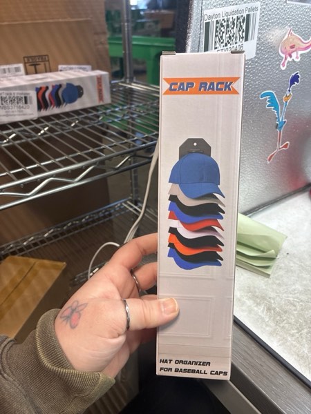 Condition photo showing New/Like New for Hat Organizer for Baseball Caps,Hat Rack for Wall, Compact Hat Storage Display Holder,Hold Up to 10 Hats,Hat Hanger Strong Adhesive/Wall Drilled for Door,Bedroom,Closet 1 Pack Gery Black