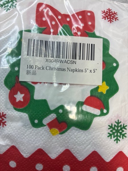 Condition photo showing New/Like New for 100 Count Christmas Cocktail Beverage Napkins, Disposable Paper Decoupage Xmas Dessert Napkins, Holiday Table Decor Party Supplies, 5” x 5”