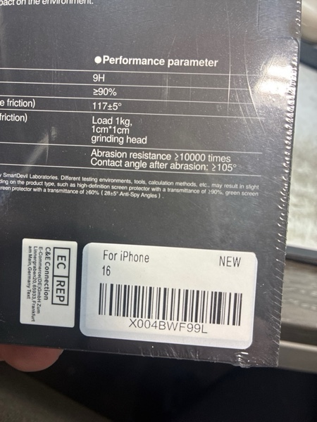 Condition photo showing New/Like New for SMARTDEVIL 2 Pack Privacy Screen Protector for iPhone 16, [Anti-Spy] [Military-Grade Shatterproof] [9H Hardness] Tempered Glass, [Easy Installation] Bubble-Free & Case-Friendly, Dust-Free Box iPhone 16 Privacy