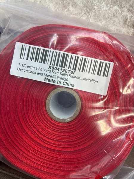 Condition photo showing New/Like New for 1-1/2 inches 50 Yard Red Satin Ribbon for Gift Wrapping, Wedding, Crafts, Christmas,Easter, Floral, Hair, Invitation Decorations and More Red 1-1/2 inches