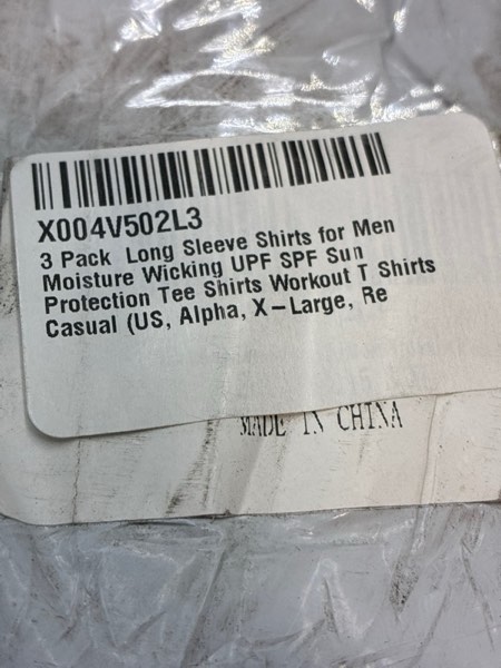 Condition photo showing New/Like New for 3 Pack Long Sleeve Shirts for Men Moisture Wicking UPF SPF Sun Protection Tee Shirts Workout T Shirts Casual