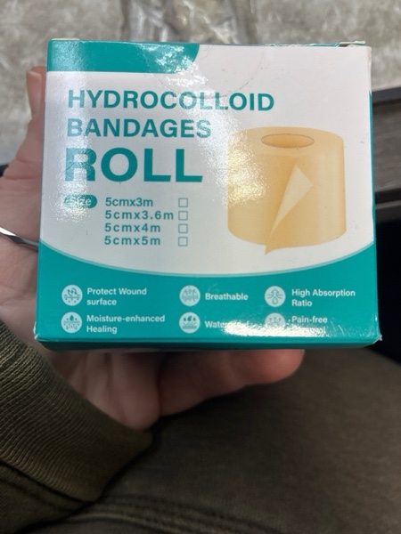 Condition photo showing New/Like New for Hydrocolloid Roll for Wound Care - Extra Large Cut-to-Size Medical-Grade Hydrocolloid Patch Bandages with Self-Adhesive, Ultra Absorbent or Burn, Blister, Acne Care, Sterile & Waterproof (2IN*16.5FT)