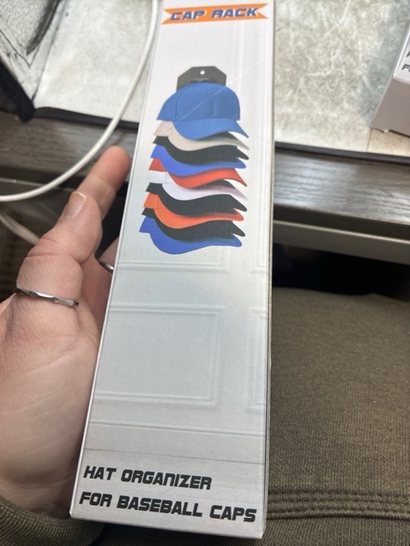 Condition photo showing New/Like New for Hat Organizer for Baseball Caps,Hat Rack for Wall, Compact Hat Storage Display Holder,Hold Up to 10 Hats,Hat Hanger Strong Adhesive/Wall Drilled for Door,Bedroom,Closet 1 Pack Gery Black