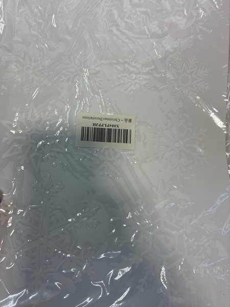 Condition photo showing New/Like New for Christmas Party Decorations - Snowflake Window Clings Stickers for Glass | Christmas Decorations Indoor Outdoor - Holiday Santa Claus Reindeer Decals Xmas Decor Party Favors Supplies for Outside 2025 White Red