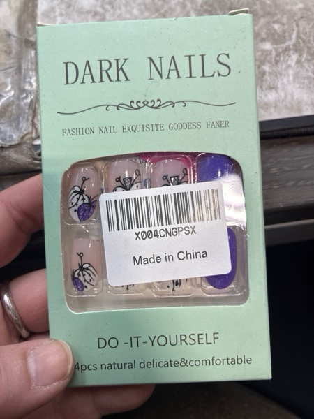 Condition photo showing New/Like New for Halloween Press on Nails Short Oval OFDNE Purple Fake Nails False Nails with Designs Pumpkin Pattern Full Cover Glossy Glue on Nails Acrylic Nails for Women Girls 24 Pcs