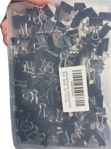Condition photo showing New/Like New for Ufmarine 120 Pieces Mini Binder Clips — Small Binder Clips Black, 15mm Paper Clips for Office (Mini 120 Pieces)