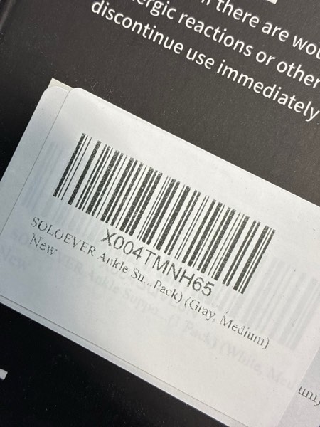 Condition photo showing New/Like New for Ankle Brace for Men & Women — [X-Shaped Compression & Breathable Mesh] Adjustable Ankle Compression Sleeve With 2 Gel Pads — Ankle wrap for Plantar Fasciitis Relief, Achilles Tendonitis, Swelling, Pain Relief & Injury Recover (Medium, Gray)