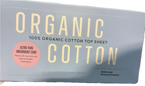Condition photo showing New/Like New for 100% Organic Pads for Women — Organic Cotton Cover Pad — Regular Absorbency, Unscented, Ultra Thin Pads with Wings for Women (Regular, Size 3, 18-Count)
