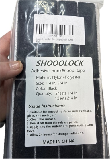 Condition photo showing New/Like New for 36 Sets Hook and Loop Strips with Adhesive — Heavy Duty Fastener Double-Sided Industrial Strength Sticky Back Tape for Indoor or Outdoor Use (1x4 inches & 2x4 Inches, Black)