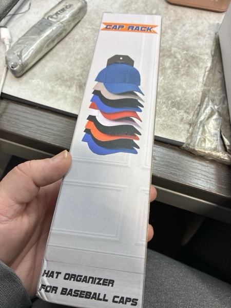 Condition photo showing New/Like New for Hat Organizer for Baseball Caps,Hat Rack for Wall, Compact Hat Storage Display Holder,Hold Up to 10 Hats,Hat Hanger Strong Adhesive/Wall Drilled for Door,Bedroom,Closet 1 Pack Gery Black