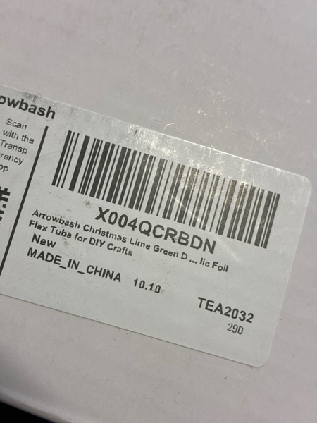 Condition photo showing New/Like New for 25 Yards Christmas Mesh Tubing for Crafts Lime Green Deco Mesh Tubing for Wreath 8 mm Metallic Foil Poly Tube Flexible Metallic Foil Ribbons for DIY, Gift Wraps, Christmas Tree Decor Red Green