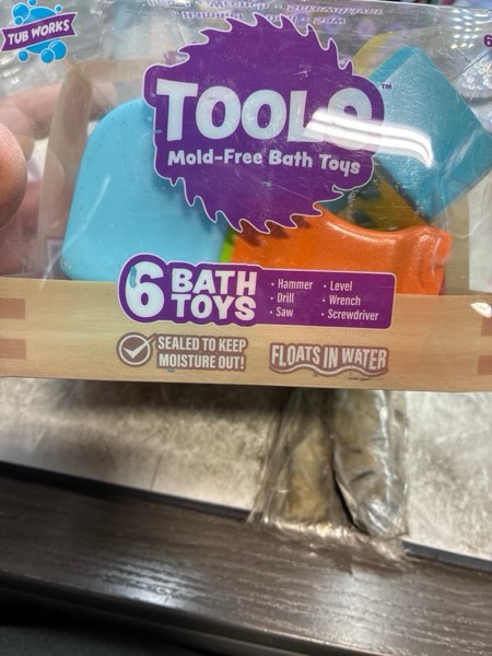 Condition photo showing New/Like New for Tub Works® Tools™ Mold Free Bath Toys, 6 Pack | Sealed, No Hole Bath Toys Design Keeps Moisture Out | Soft, Squeezable & Float on Water | Easy-Grip Baby & Toddler Bathtub Toys | Great for Baby Pools