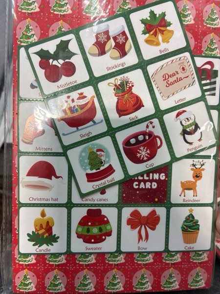 Condition photo showing New/Like New for OHOME Christmas Games | Xmas Bingo for Kids - 24 Players Christmas Crafts Activities Party Favors Supplies for Families - Xmas Gifts Bulk for Boys Girls Grandkids | Stocking Stuffers for Kids Toddler