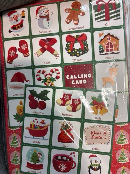 Condition photo showing New/Like New for OHOME Christmas Games | Xmas Bingo for Kids - 24 Players Christmas Crafts Activities Party Favors Supplies for Families - Xmas Gifts Bulk for Boys Girls Grandkids | Stocking Stuffers for Kids Toddler